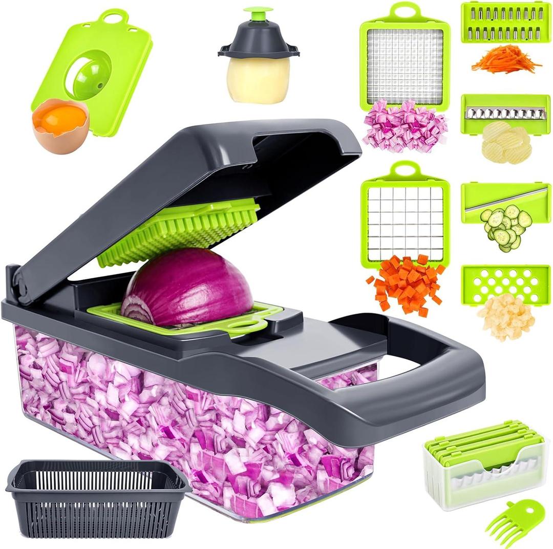 16-piece vegetable cutter with choping blades ser