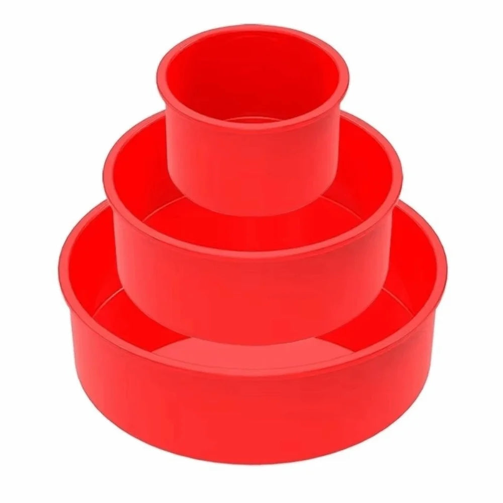 Portable Round Silicone Cake Mold Nonstick 4 6 8 10 Inch Baking Mould Reusable Cake Pan Tray Kitchen