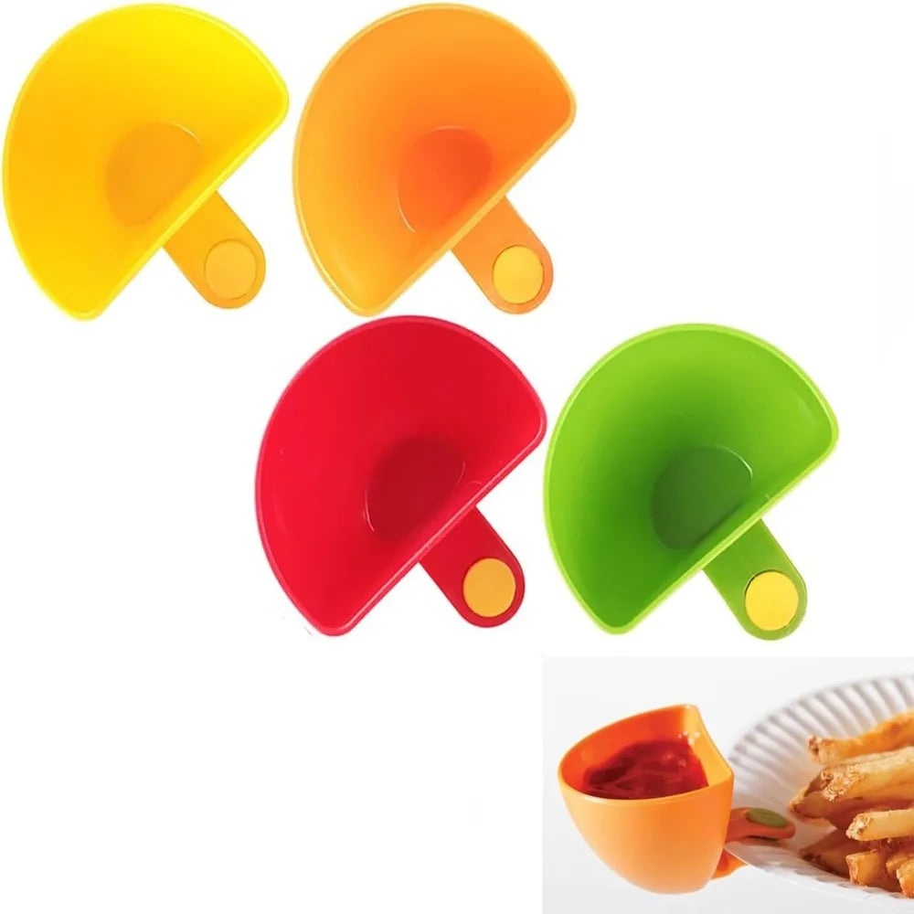 Colorful Dip Clip Bowls Plastic Multi-Purpose Spices Dip Container Bowl Clip-On Kitchen Gadgets Dipping Sauce Cups kitchen