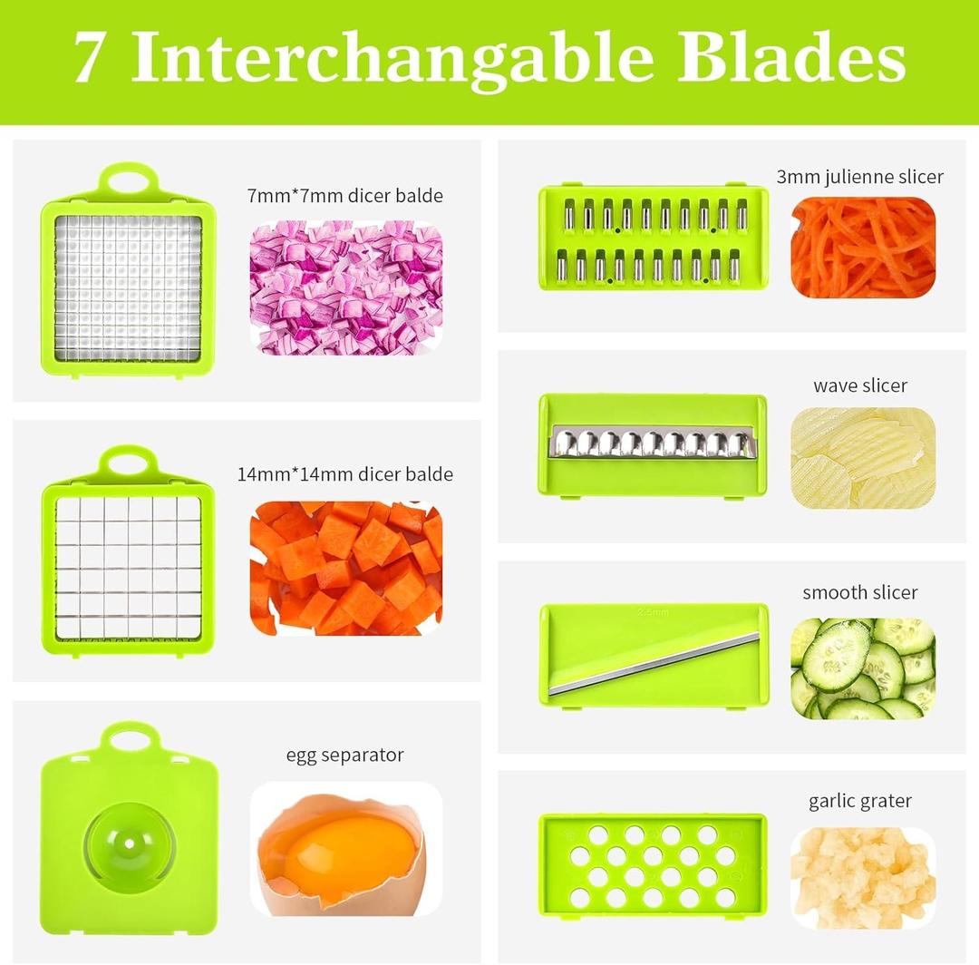 16-piece vegetable cutter with choping blades ser